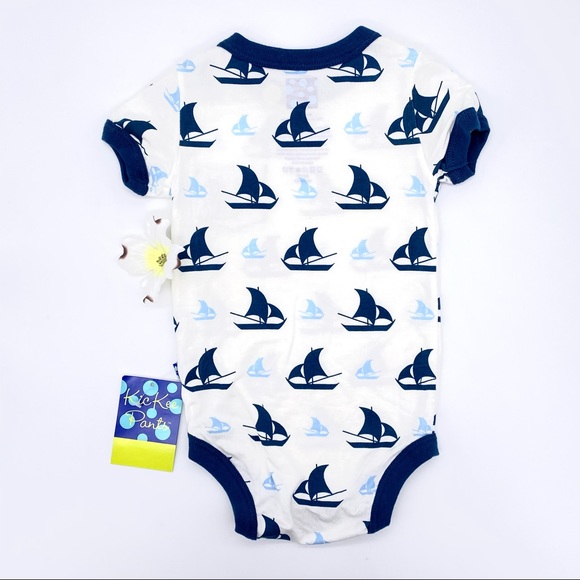 NWT KicKee Pants Natural Sailboat Bodysuit & Pants, 18-24m - Picture 5 of 15